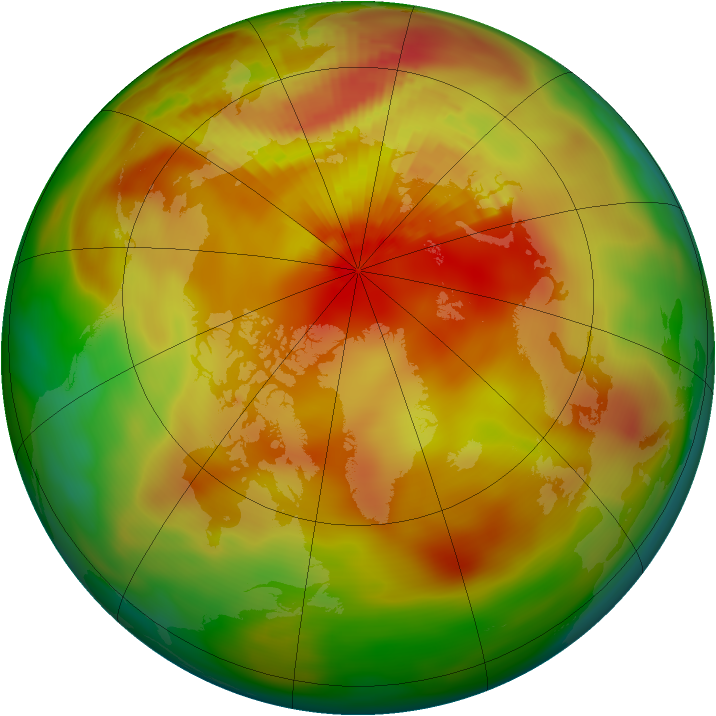 Arctic ozone map for 20 April 1986